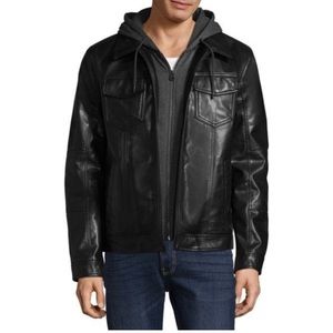 Men’s Levi's Leather Sherpa Hooded Lined Jacket